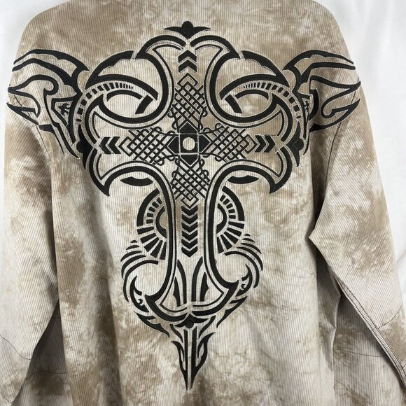 Roar Classic Western-Style Shirt w/ Embroidered Slash Designs Mens Size XXL - Picture 9 of 13